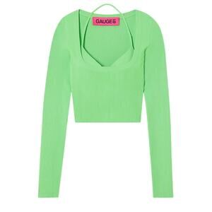 Gauge81 Ribbed Knit Green Yukita Top Size Small NWT